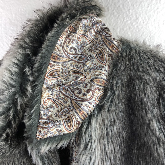 L’Affaire Faux Brown/Gray Fur Jacket M - Picture 4 of 15